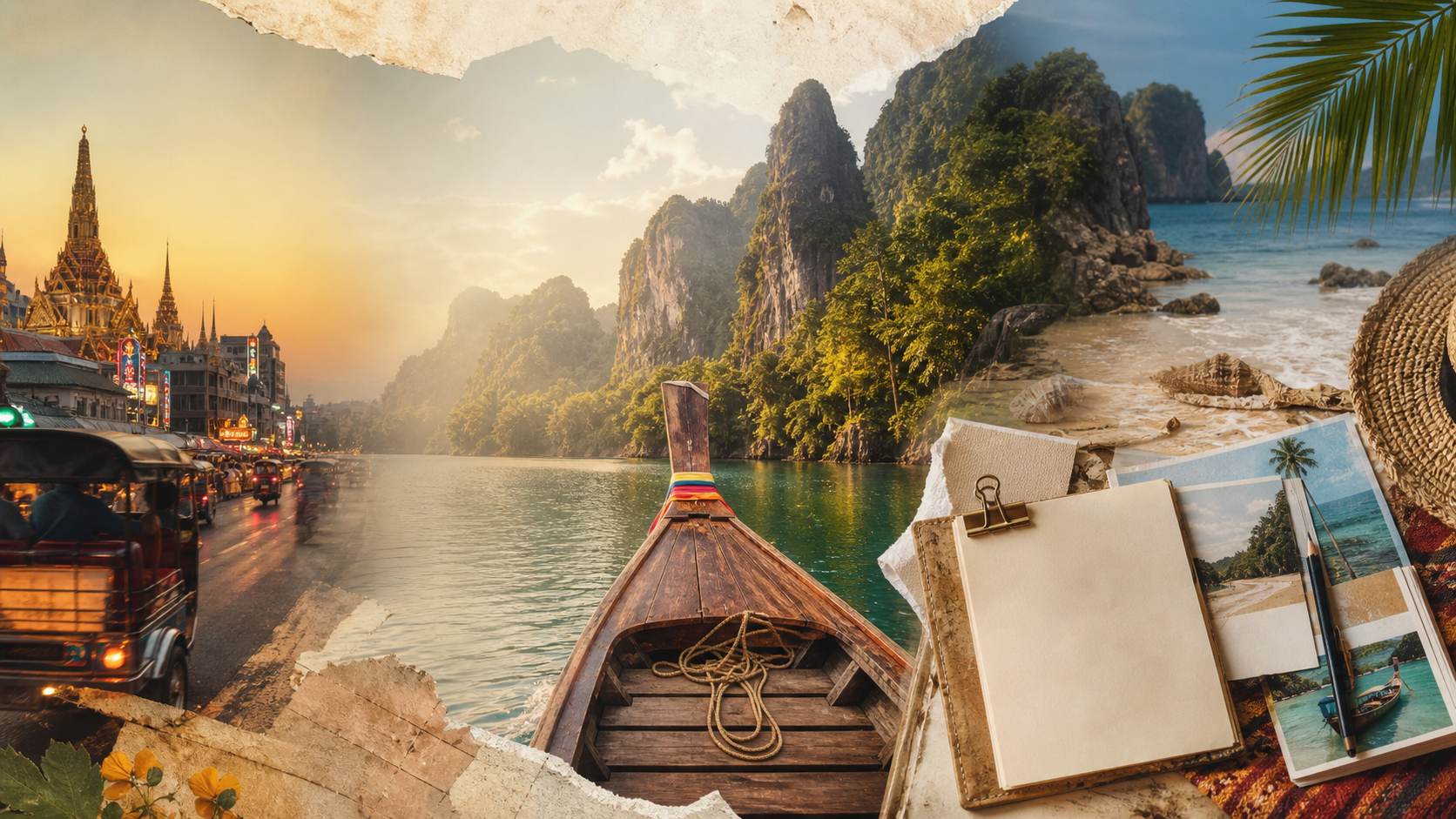 Thailand reisdagboek collage